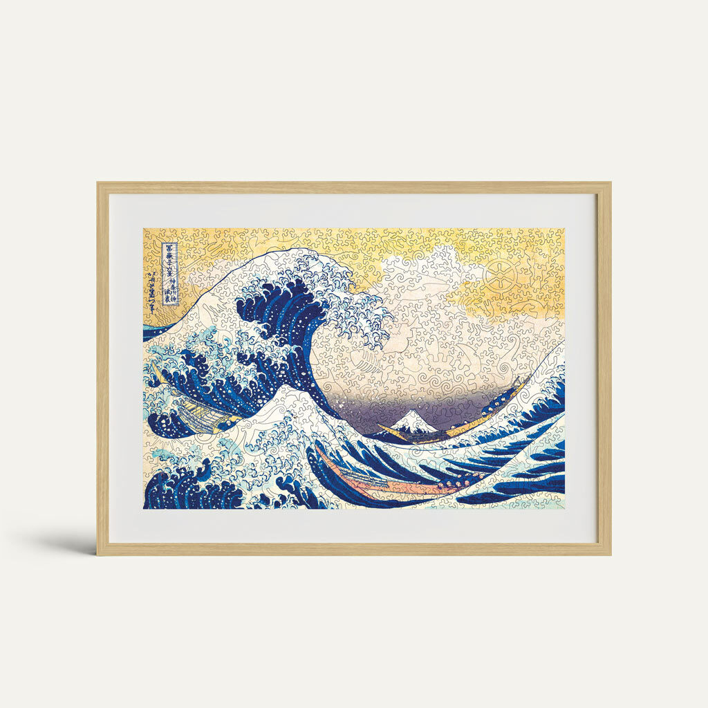 oak frame the great wave off kanagawa